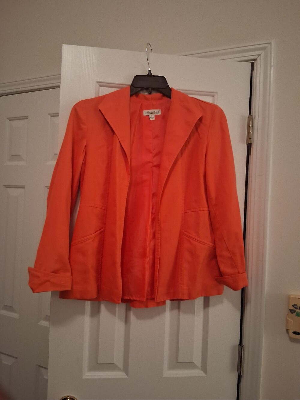 Coldwater Creek Bright Orange Open Blazer